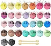 Epoxy Resin Colour Mica Powder, 30 Vibrant Colours (3g/Bag) Epoxy Resin Pigment Powder Suitable for Soap Paint, Cosmetics, Lip Gloss, Eyeshadow, Bath Bomb, Candle