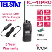 ICOM IC 41Pro Walkie Talkie UHF Handheld Radio + Genuine ICOM CP23L Car Charger
