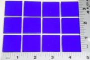 1114.50 - 12 TRANSPARENT DEEP ROYAL BLUE 1" x 1" BULLSEYE THIN GLASS 90 COE