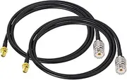 [Bingfu] Ham Radio Antenna Adapter SMA Female to UHF SO239 Female RG58 Coaxial Jumper Cable 1m 3 feet (2-Pack) for Handheld Ham Two Way Radio Walkie Talkie Kenwood Baofeng BF-F8HP UV-5R UV-82 BF-888S