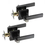 VEVOR Entry Lever Door Handle 2PCS Black Entry Knob Lock and Key Locking Lever