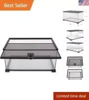 10 Gallon Reptile Tank Glass Natural Cages Terrarium 20" x 12" x 10" Sliding ...