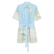 [Alemais] Alemais Graphic-print Mini Dress 6 UK BLUE