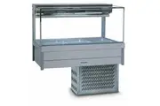 Roband Square Glass Refrigerated Display Bar 6 pans - Piped and Foamed only (no motor) - Cold Bain Maries (RB-SFX23RD) - SFX23RD-RB