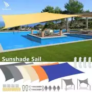 Sun Shade Sail Canopy Rectangle UV Block Sun Shelter for Outdoor Garden Patio