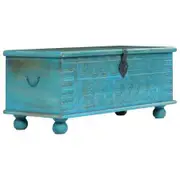 Storage Chest Solid Mango Wood Blue 100x40x41 cm