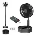 Portable Foldable Oscillating Fan with Remote - 10800mAh Battery Powered