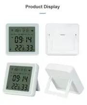 White Wireless Smart 2.4G WiFi/Zigbee/Bluetooth Temperature Humidity Monitor