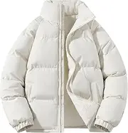 [Maiyifu-GJ] Men's Winter Coats Windproof Warm Fleece Lined Puffer Jacket Lightweight Thicken Quilted Down Coat Outerwear