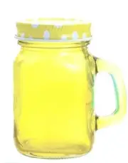 New Yellow Polka Dot 4 oz Mini Mason Spice Trinket Crafts Storage Jar 3.5" x 3"
