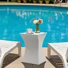 Concrete Corner Table Side Table Indoor Outdoor Plant Stand Magnesia Stool White