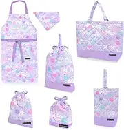 COLORFUL CANDY STYLE NT505100 Kindergarten Entrance 6-Piece Set, Water Repellent Type, Lesson Bag, Quilting, Gusset, Shoe Case, Drawstring Clothes, Gymnastics Clothes, Lunch Bag, Cup Bag, Small