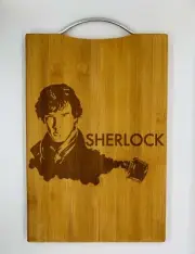 Sherlock Holmes laser engraved cuttingboard Christmas Custom gift kitchen