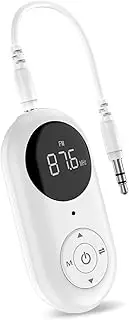 Isobel Bluetooth 5.3 Audio Transmitter Receiver for TV/PC/Car/Home Stereo/Headphones/Wireless Headset/Aux/Auxilary/Music/Speaker/Earbuds/Headphone Jack-to-3.5mm Jack Microphone
