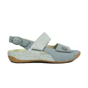 Waldläufer Women's Waldlaufer Heliett | 342002 212 267 | Sky Nubuck | Women's Wide Fit Adjustable Sandals Uk 5