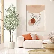 Alupssuc 6ft Artificial Olive Trees, Faux Olive Tree Indoor with Natural Wood Trunk & Lifelike Fruits, Fake Olive Tree with White Planter for Home Balcony Office Garden Room Decor Gift, 6 Feet, 180CM