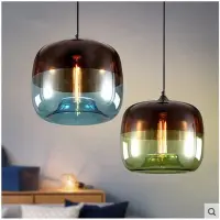 在飛比找Yahoo!奇摩拍賣優惠-北歐創意個性電鍍蘋果玻璃餐廳燈具 單頭吧臺吊燈