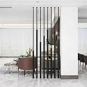 Room Divider Post 7pcs, Privacy Screen for Room Separation, Wall Partition Column Freestanding Wall Divider Screen for Dorm Studio Office, Home Decoe Columns - 155-300cm 5styles(7pcs-E,195cm/77in/6.4f