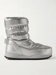 [BOGNER] BOGNER - La Plagne 19 Leather-trimmed Quilted Metallic Shell Snow Boots - Silver - IT42 IT 42 Silver