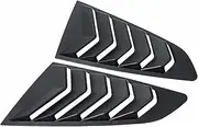 2 Pcs 1 Pair Black ABS Quarter Side Louvers Windows Set Sun Shade Vent Compatible For Ford Mustang 2015-2022 Car Exterior Accessories