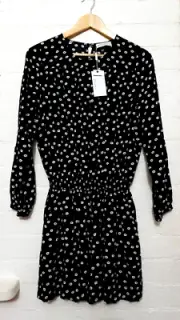 DECJUBA Designer BNWT Kids Youth Teen Black White Floral Jumpsuit Playsuit 16