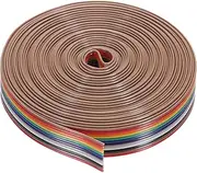uxcell 1 Pcs 12 Pin Flat Rainbow Ribbon Cable 20 ft 1.27mm Pitch Breadboard Jumper Wires for Electronic Projects