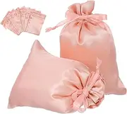 Ipetboom 10Pcs Wig Bags Satin Bags - Wigs Packaging Bags Drawstring Wig Storage Bags, Portable Travel Hair Extension Bags, Storage Satin Bags for Wigs Silk Bags with Drawstring Hair Bag