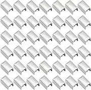 End Fasteners Crimp Silver/Gold Ends Fold Over Crimp Ribbon Caps End Clip End Clamps Cord Rope Clip Leather Key Fob Hardware Jewelry Findings 200pcs 7mm (Silver)