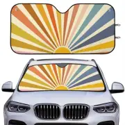 Retro Sunrise Windshield Sun Shade for Car, Car Windshield Sunshade, S