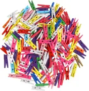 1.18Inch Wooden Clothespins,Mini Mixed Colored Craft Wood Pins Pegs Clips for Ha