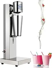 Commercial Milkshake Maker, 280W Electric Milk Shake Maker, 800ML/Cup, 2 Speeds Adjustable, Stainless Steel Milkshake Mixer, Drink Blender for Restaurants Bars and Cafes(Single Head)