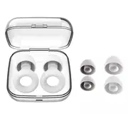 Noise Reduction Soft Silicone Ear Plug Flexible Reusable Study Sleep White