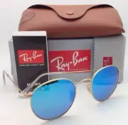 New Ray-Ban POLARIZED Sunglasses RB 3447 112/4L Gold Frames w/Blue Mirror Lenses