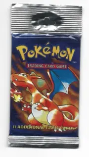 1999 Pokemon Base Set Unlimited Long Crimp Charizard Booster Pack LITE, SEALED