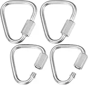 uxcell 4-Pack Quick Chain Link Connector, M3.5 1/8" 304 Stainless Steel Triangle Locking Repair Chain Links for Swing/Camping/Hiking/Backpack, Twist Key Ring Screw Chain Link [Silver]
