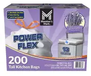 Member's Mark Power Flex Tall Kitchen Drawstring Trash Bags, Lavender 13 gal., 2