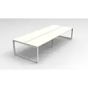 RAPIDLINE DELUXE LOOP LEG WORKSTATION 2 Sided 4 Person No Screen W3000 x D1530 x H730mm Natural White/ White
