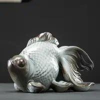 在飛比找樂天市場購物網優惠-創意陶瓷魚擺件官窯瓷器家居客廳裝飾品動物錦鯉節日禮品中式簡約