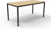 Rapidline Steel Frame Drafting Height Table, Natural Oak Top & Black P/C Frame, 1800 x 900 mm