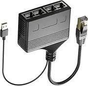 1 to 4 Out Gigabit Ethernet Splitter, RJ45 8P8C LAN Internet Splitter 1000Mbps High Speed for Cat 5/5e/6/7/8 Cable