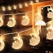 Star Fairy Light,3 Meters 20 LEDs Moon Star Night Lights Waterproof,Curtain Light Battery Powered Party Hanging Lights for Room Decoration,Garden Supplies,Garden Decorations,Patio,Indoor & Wedding