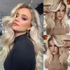 Short Blonde Highlights Lace Front Wig 4x4 Lace Human Hair Wig