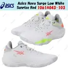 Asics Nova Surge Low White Sunrise Red 1061A043-103 Men's Size