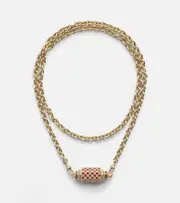 [Marie Lichtenberg] Marie Lichtenberg Check 18kt gold locket necklace with diamonds and rubies One Size gold