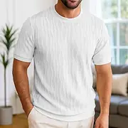 Men's T Shirt Tee Short Sleeve Shirt Tee Top Short Sleeve Crew Neck Summer All Seasons Plain Fashion Designer Basic Jacquard Minimalist Vacation Street Casual