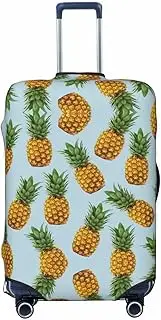 [CADREWY] Pineapples (3) Print Travel Suitcase Cover Luggage Protector with Elastic Anti Scratch for Carry On, Black, Small