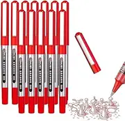 Omeblos 12PCS Red Ink Pens for Writing,Rollerball Pens Ink,0.5mm Red Pens,Quick Drying Ink Pens,Reds Pen,Writing Pens for Note Taking,Sketch,Bullet Journal,for School & Office Supplies School Pens