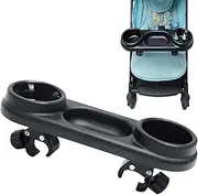 Pram Tray, 1 Snack Tray for Pushchairs with Adjustable Clip, Quick Installation Drink Organiser Tray, 2-in-1 Pram Tray with Drink Holder, for Most Types of Pushchairs