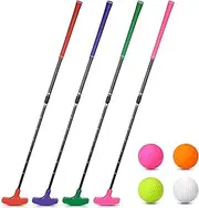 [Hiboom] 4 Pack Golf Putters for Men and Women Two Way Mini Golf Putter with 4 Golf Balls Adjustable Length Kids Putter Bulk for Right or Left Handed Golfers for Children Teenager Junior