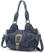 [angel kiss] Hobo Bags for Women Vegan Leather Purses and Handbags Ladies Chic Shoulder Bags Crossbody Purses with Metal Studs